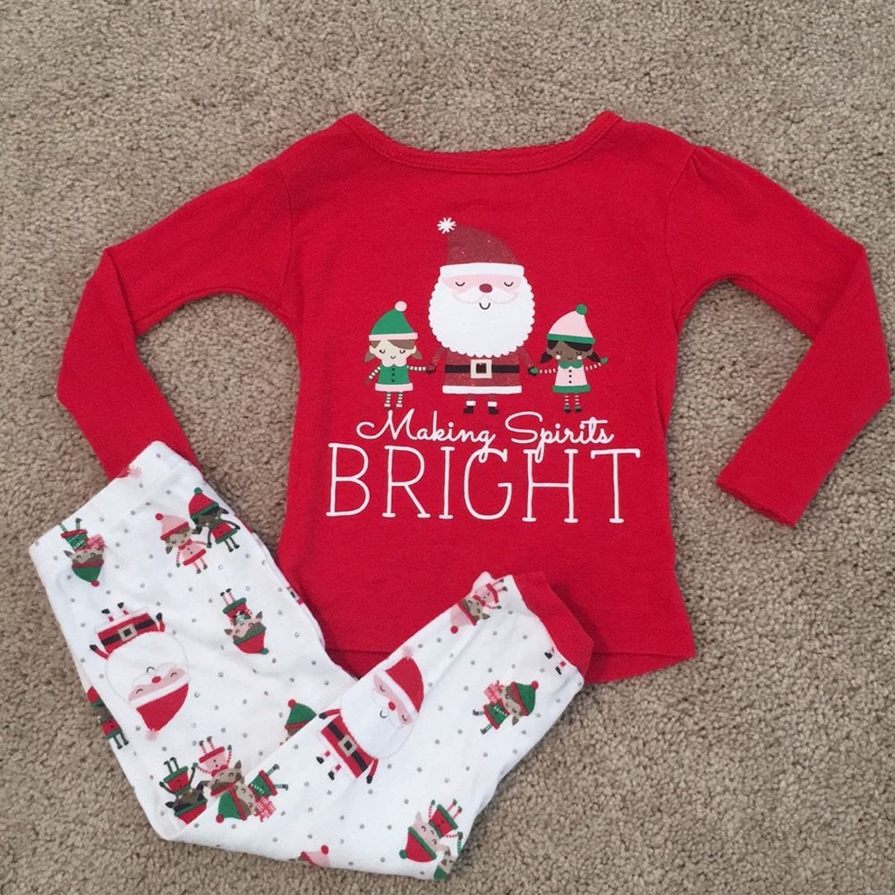 👶🏼2/$12 SALE Carter’s Santa PJ set with tee pant